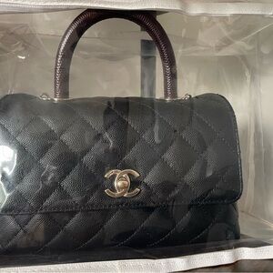 Chanel Coco Mini Handle with Burgundy Lizard